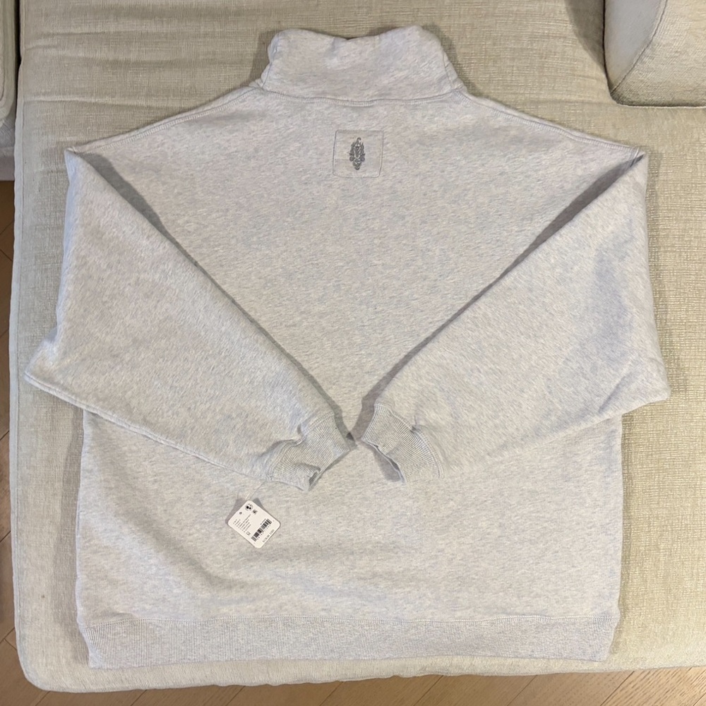 Free People Movement A Cut Above Mock Neck Pullover Sweatshirt Gray Medium NWT - Picture 6 of 9
